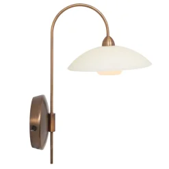 Wandleuchten|Flurlampen*Steinhauer Wandlampe mit Stecker dimmbar Glas Metall inkl. G9