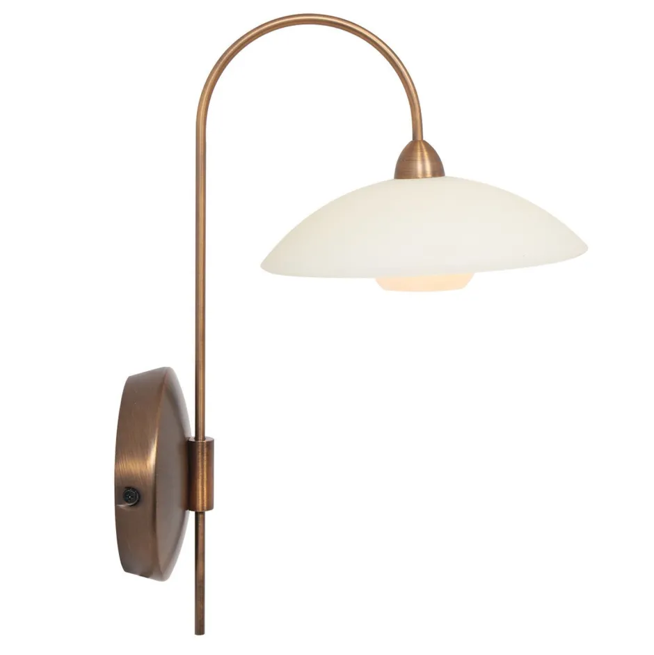 Wandleuchten|Flurlampen*Steinhauer Wandlampe mit Stecker dimmbar Glas Metall inkl. G9