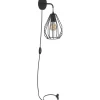 Wandleuchten|Küchenlampen*TK Lighting Wandlampe mit Stecker Schwarz Ø18cm Gitter Schirm