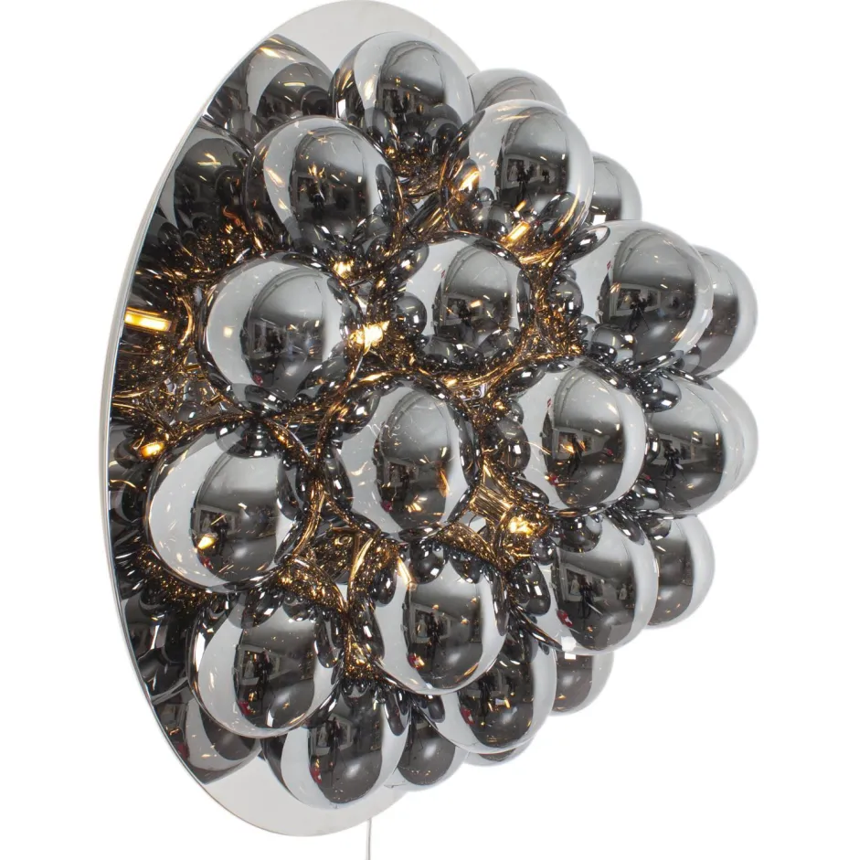 Wandleuchten|Flurlampen*By Rydéns Wandlampe mit Stecker Schalter Rauchglas rund Ø 60 cm groß