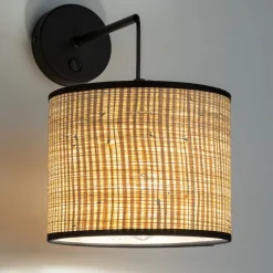 TK Lighting Wandlampe Modern Boho Korbschirm Metall E27 wohnlich< Wohnzimmerlampen|Moderne Lampen