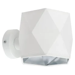 Wandleuchten|Flurlampen*TK Lighting Wandlampe Modern Weiß Silber Stoff Metall blendarm