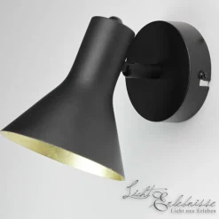 Wohnzimmerlampen|Retro Lampen*Trio Reality Wandlampe NINA in Schwarz Gold Antik