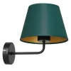 Wandleuchten|Schlafzimmer Lampen*Luminex Wandlampe Petrol Gold Stoff Metall T:20 cm E27 konisch