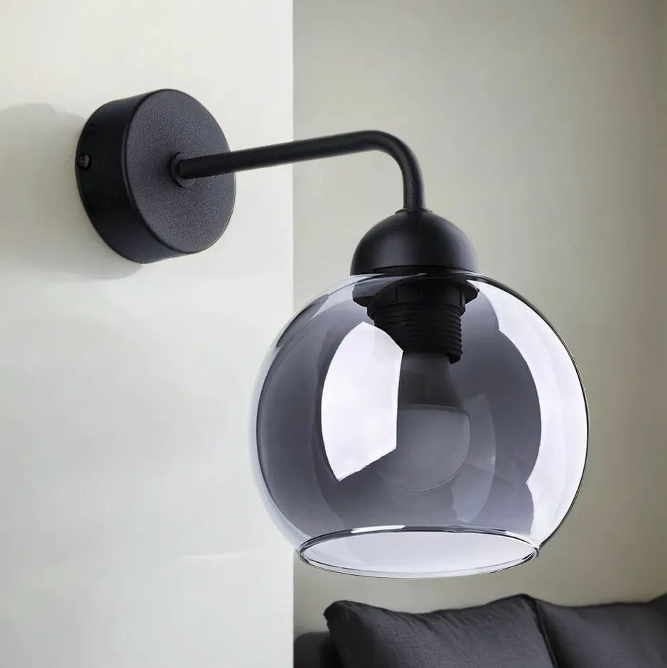 Glaslampen|Moderne Lampen*Sollux Wandlampe Rauchglas Modern elegant ALPHERG