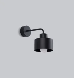 Sollux Wandlampe Retro Metall Schwarz für E27 innen TISA< Wandleuchten|Wohnzimmerlampen
