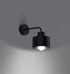 Sollux Wandlampe Retro Metall Schwarz für E27 innen TISA< Wandleuchten|Wohnzimmerlampen