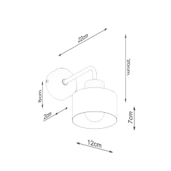 Sollux Wandlampe Retro Metall Schwarz für E27 innen TISA< Wandleuchten|Wohnzimmerlampen