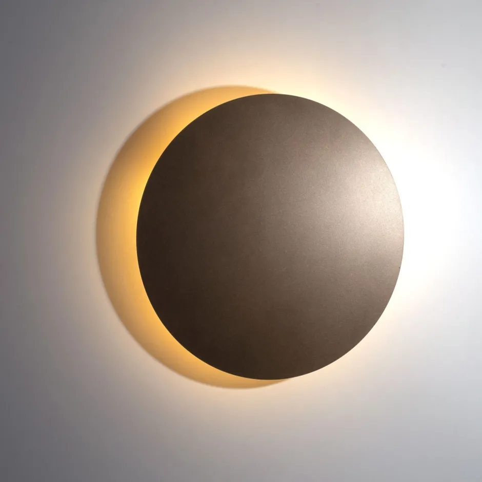 TK Lighting Wandlampe rund Braun Ø 30 cm klein 3x G9 indirektes Licht< Wandleuchten|Flurlampen