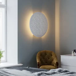 Wandleuchten|Flurlampen*By Rydéns Wandlampe rund D: 70 cm groß mit Schalter Weiß E14