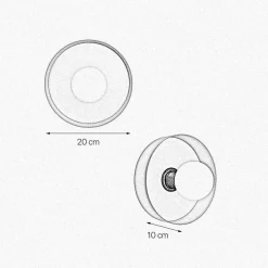 Giovanni Battista Wandlampe rund D: 20 cm in Schwarz Gold Retro Messing Eisen< Wandleuchten|Flurlampen