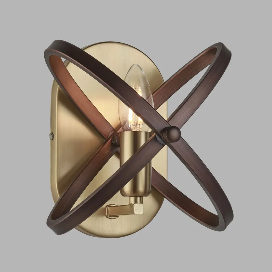 Wandleuchten|Flurlampen*Searchlight Wandlampe Rustikal B: 23 cm klein Metall in Bronze Braun