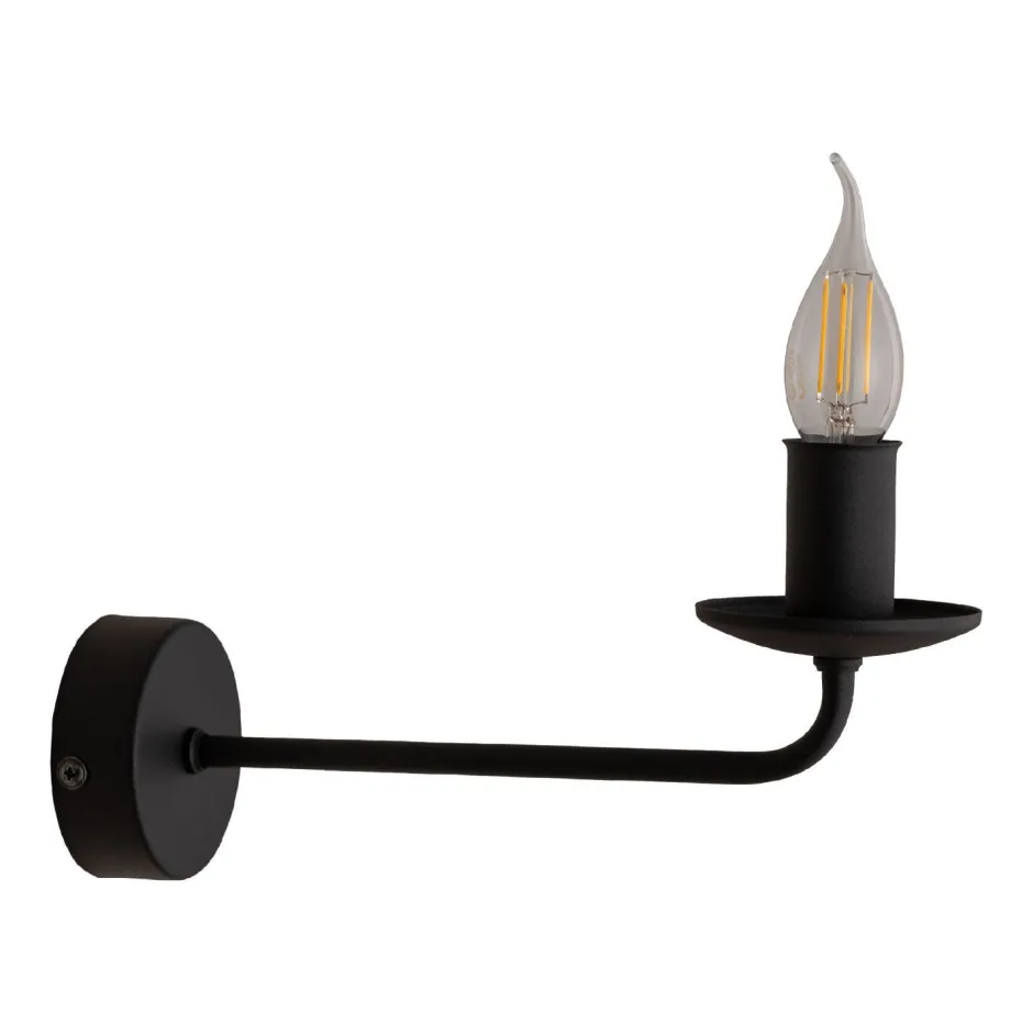 TK Lighting Wandlampe Rustikal Metall Schwarz für E27 dekorativ< Wandleuchten|Wohnzimmerlampen