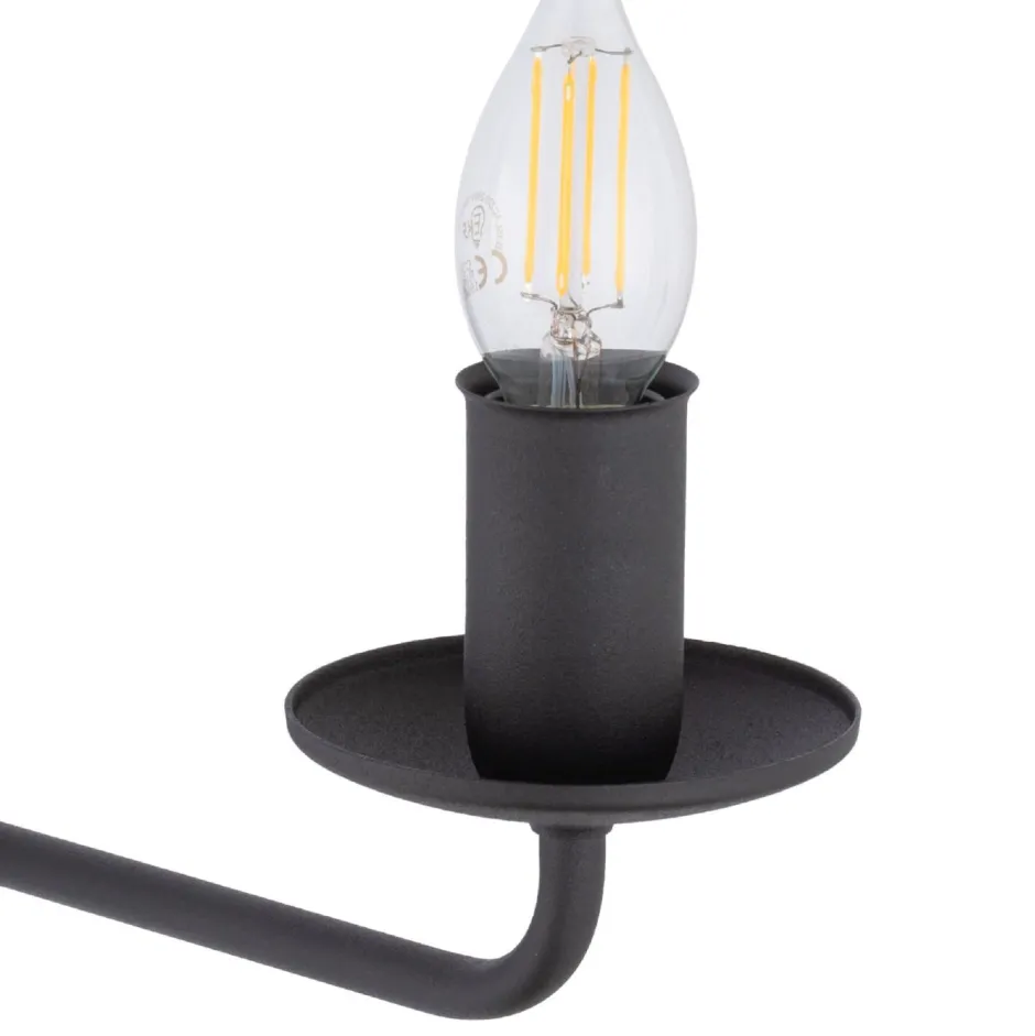 TK Lighting Wandlampe Rustikal Metall Schwarz für E27 dekorativ< Wandleuchten|Wohnzimmerlampen