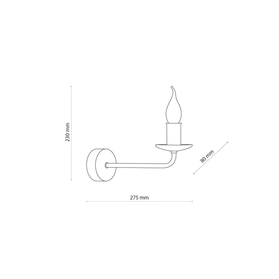 TK Lighting Wandlampe Rustikal Metall Schwarz für E27 dekorativ< Wandleuchten|Wohnzimmerlampen