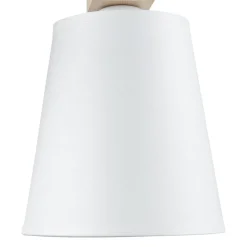 Wohnzimmerlampen|Stofflampen*Lamkur Wandlampe Schirm Weiß Holz Skandinavisch REILLY