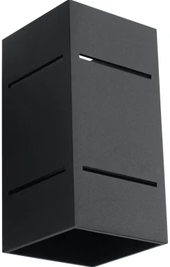 Wandleuchten|Flurlampen*Sollux Wandlampe Schwarz Aluminium eckig G9 Up Down Modern