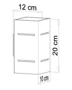 Wandleuchten|Flurlampen*Sollux Wandlampe Schwarz Aluminium eckig G9 Up Down Modern