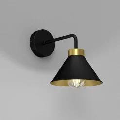 Wandleuchten|Küchenlampen*Easylight Wandlampe Schwarz Gold E27 Metall Loft Design