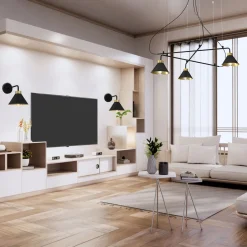 Wandleuchten|Küchenlampen*Easylight Wandlampe Schwarz Gold E27 Metall Loft Design