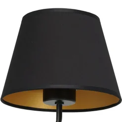 Wandleuchten|Schlafzimmer Lampen*Luminex Wandlampe Schwarz Gold Stoffschirm konisch H:23 cm E27