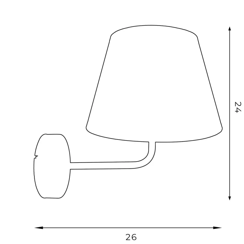 Wandleuchten|Schlafzimmer Lampen*Luminex Wandlampe Schwarz Gold Stoffschirm konisch H:23 cm E27
