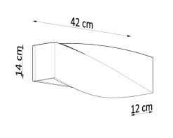 Keramiklampen|Küchenlampen*Sollux Wandlampe Schwarz Keramik Glas 42 cm Up Down indirekt