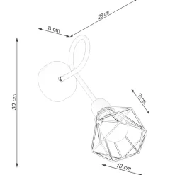 Wandleuchten|Küchenlampen*Sollux Wandlampe Schwarz lang Retro E27 Käfigschirm BUNA