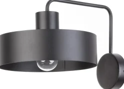 Sigma Wandlampe Schwarz Metall E27 H:23 cm Retro Design< Wandleuchten|Küchenlampen