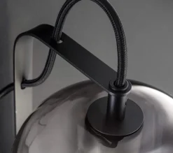 Wandleuchten|Küchenlampen*WOFI Wandlampe Schwarz Metall Glas Modern E27 VASYA