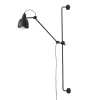 ALDEX Wandlampe Schwarz Metall mit Schalter E27 H:113 cm< Wandleuchten|Badezimmer Lampe