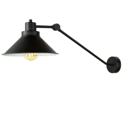 Industrie Lampen|Wohnzimmerlampen*Nowodvorski Wandlampe Schwarz Metall verstellbar XXL E27