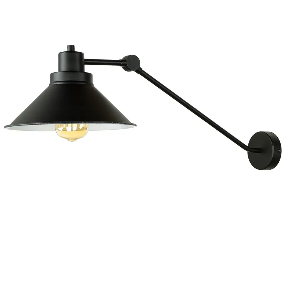 Industrie Lampen|Wohnzimmerlampen*Nowodvorski Wandlampe Schwarz Metall verstellbar XXL E27