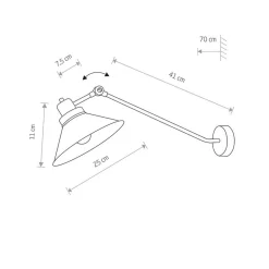 Industrie Lampen|Wohnzimmerlampen*Nowodvorski Wandlampe Schwarz Metall verstellbar XXL E27