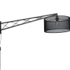 Luminex Wandlampe Schwarz T:118 cm E27 mit Schalter Wandleuchte< Wandleuchten|Flurlampen