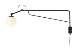 ALDEX Wandlampe Schwarz T:81 cm GU10 für Steckdose flexibel< Wandleuchten|Badezimmer Lampe