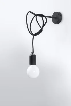 Sollux Wandlampe Schwarz verstellbar H: bis 1 m E27< Wandleuchten|Küchenlampen