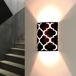 Wandleuchten|Flurlampen*ALDEX Wandlampe Schwarz Weiß Retro Muster Up Down H: 25 cm