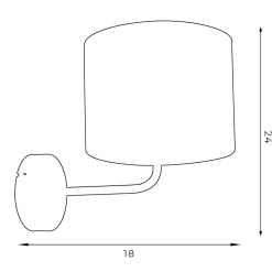 Wandleuchten|Schlafzimmer Lampen*Luminex Wandlampe Schwarz Weiß Stoff Metall H:23 cm wohnlich