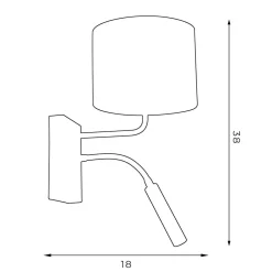 Wandleuchten|Schlafzimmer Lampen*Luminex Wandlampe Schwarz Weiß Stoff Lesearm E27 G9 wohnlich