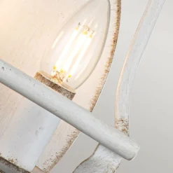 Flurlampen|Wohnzimmerlampen*Elstead Wandlampe Shabby Weiß Antik Metall H: 41,8 cm Landhaus
