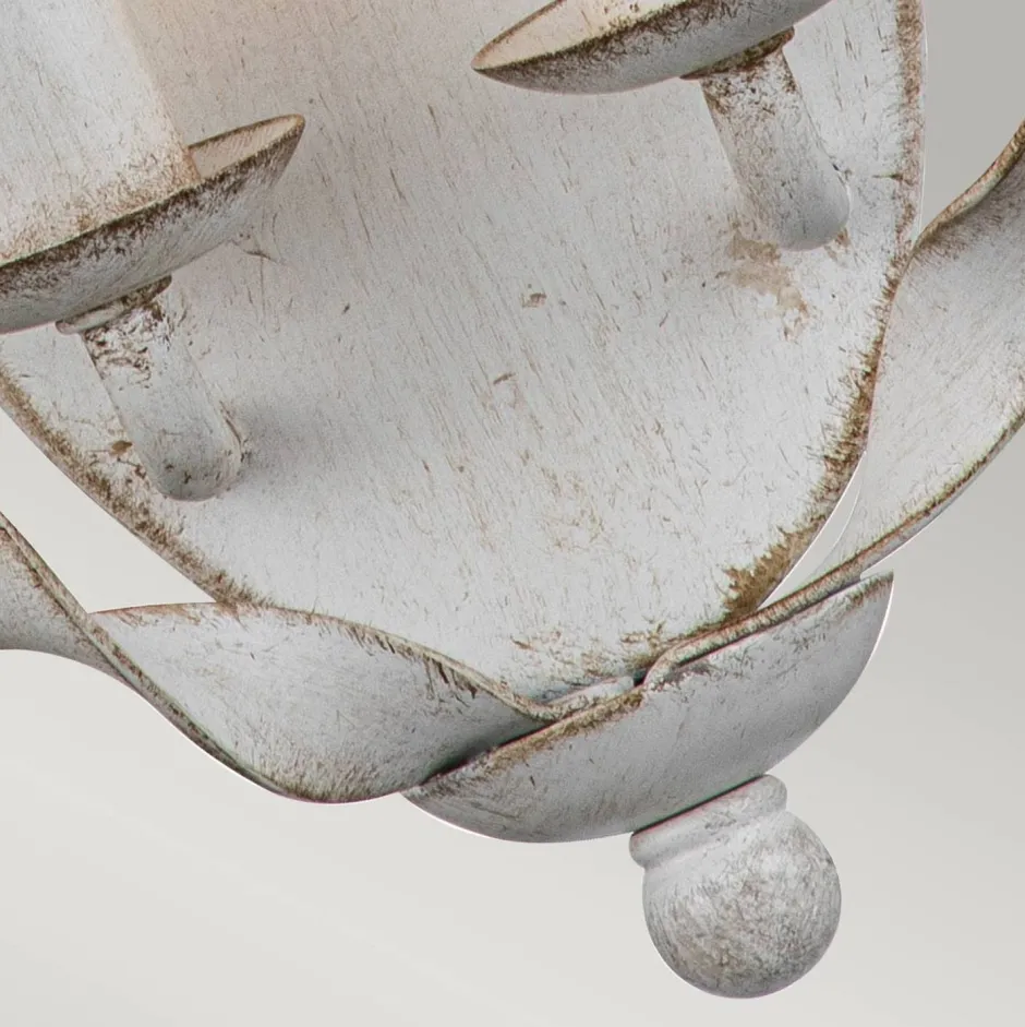 Flurlampen|Wohnzimmerlampen*Elstead Wandlampe Shabby Weiß Antik Metall H: 41,8 cm Landhaus