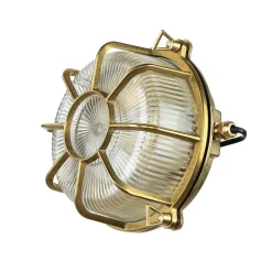 Außenwandleuchten|Moderne Lampen*Lido Wandlampe SIFNOS Messing IP64 rund Ø24cm Außenwand