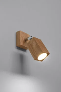 Sollux Wandlampe Spot verstellbar GU10 eckig Modern Holz< Wandleuchten|Flurlampen