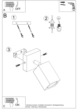 Sollux Wandlampe Spot verstellbar GU10 eckig Modern Holz< Wandleuchten|Flurlampen