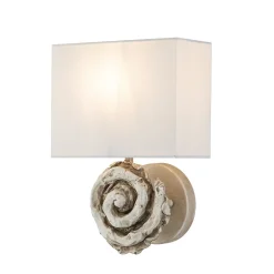 Wandleuchten|Flurlampen*Elstead Wandlampe Stoff 31,8 cm hoch Creme Weiß