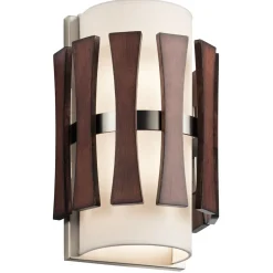 Wandleuchten|Flurlampen*Elstead Wandlampe Stoff Holz blendarm Flur Hotel BARRA