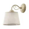 Jupiter Wandlampe Stoff in Creme LOCOLA Bett Flur Leuchte< Wandleuchten|Stofflampen
