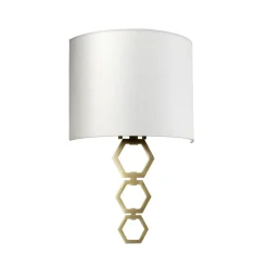 Wandleuchten|Flurlampen*Elstead Wandlampe Stoff in Creme Messing antik schlicht E27