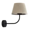 Wandleuchten|Moderne Lampen*TK Lighting Wandlampe Stoff Metall E27 Schwarz Natur Schlafzimmer